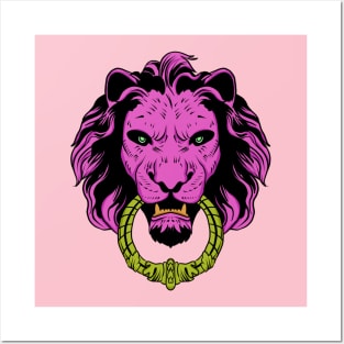 Pink lion Posters and Art